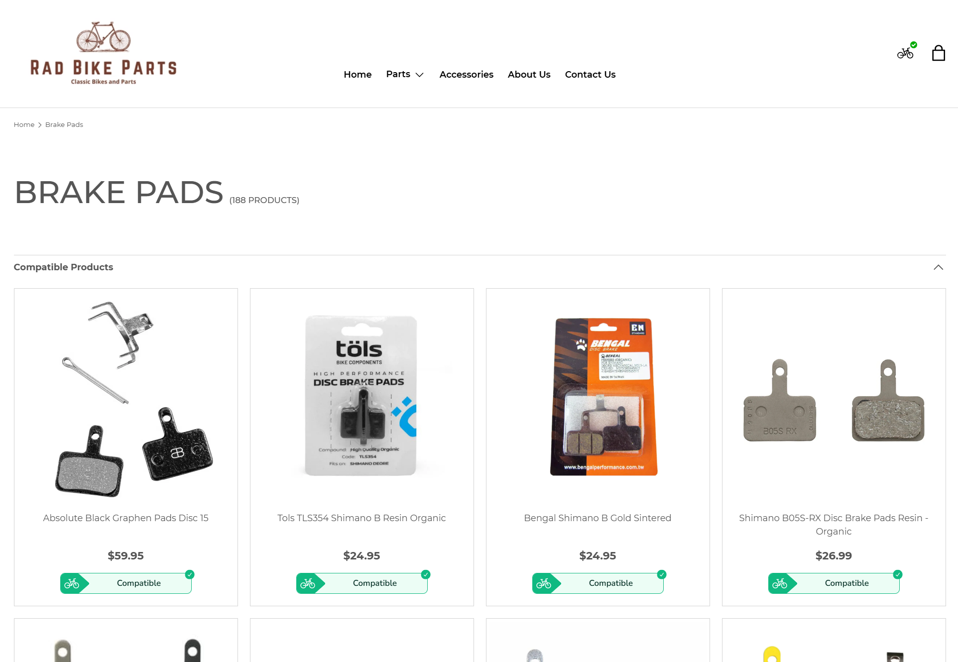 Image of compatibility list panel in use on a collection page